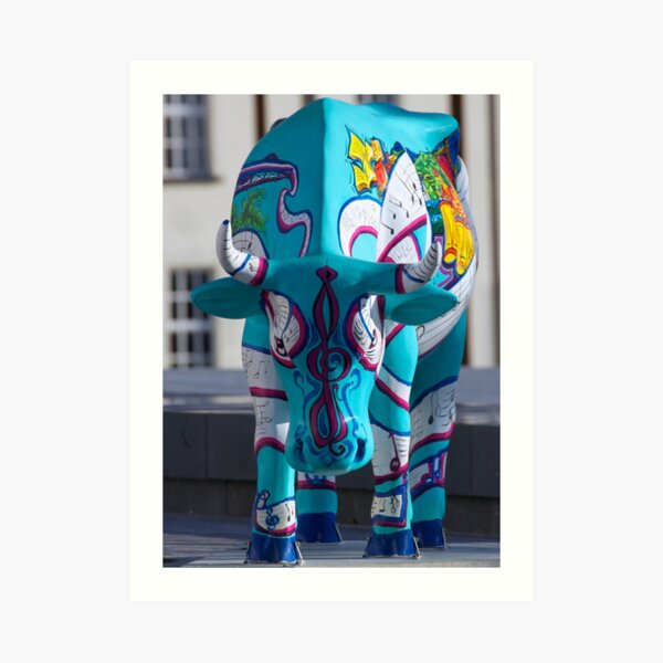 Painted Cow by Cathedral Youth, Ebrington Square Derry Art Print
