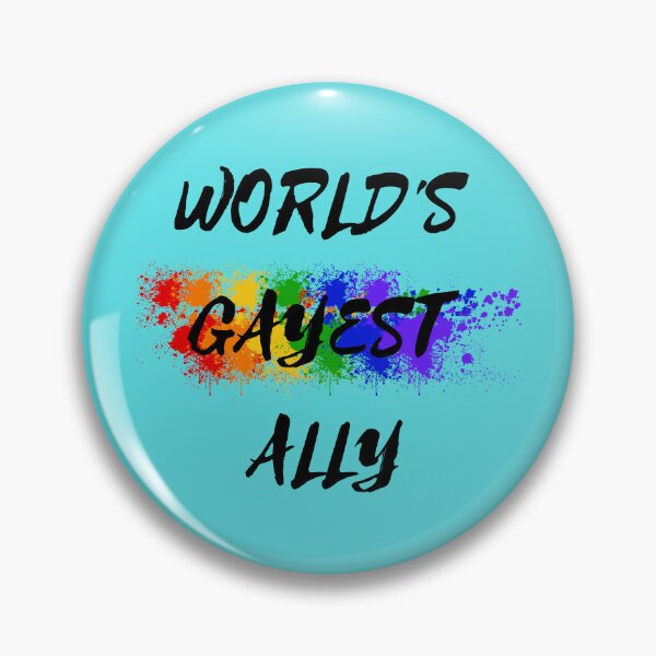 Item preview, World's Gayest Ally Color Splash LGBT Ally Joke In Cyan designed and sold by LuckyKermit.