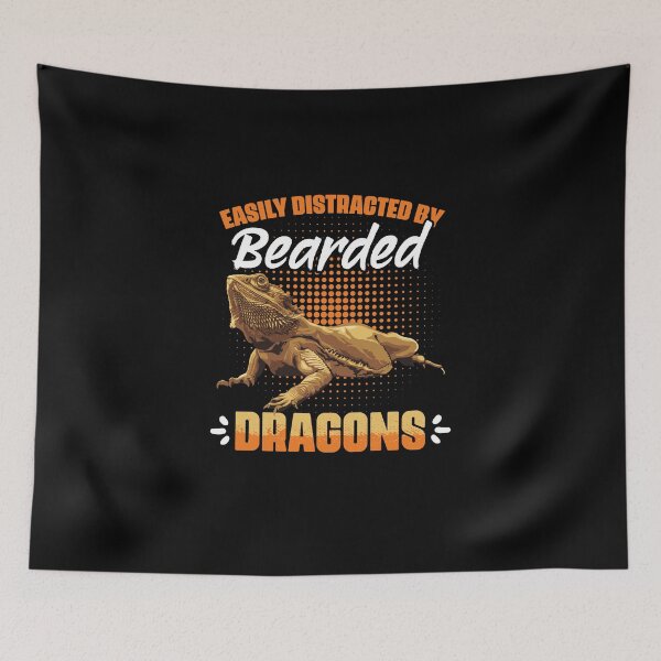 Item preview, Easily Distracted By Dragons Funny Beaded Dragon Reptile Fan designed and sold by Nessshirts.