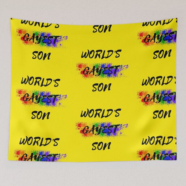 Item preview, World's Gayest Son Color Splash For Pride Month In Yellow designed and sold by LuckyKermit.