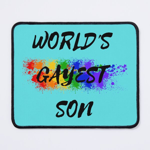 Item preview, World's Gayest Son Color Splash For Pride Month In Cyan designed and sold by LuckyKermit.