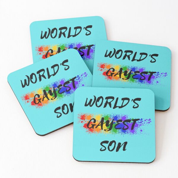 Item preview, World's Gayest Son Color Splash For Pride Month In Cyan designed and sold by LuckyKermit.