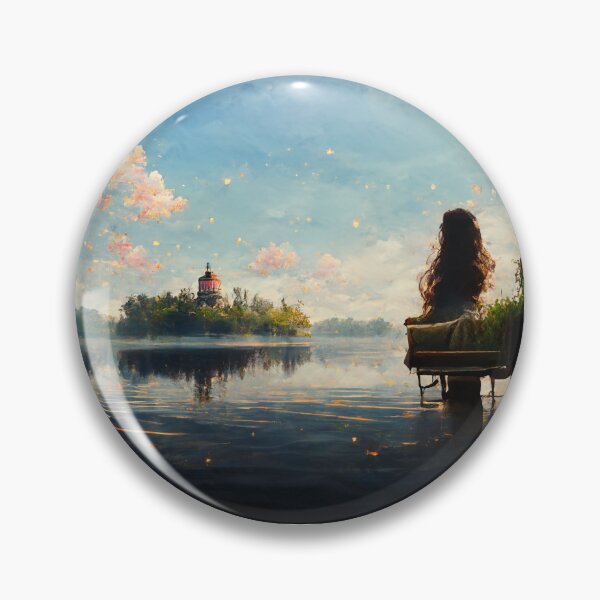 Item preview, Girl Thinking in a solitaire lake. designed and sold by jjds96.