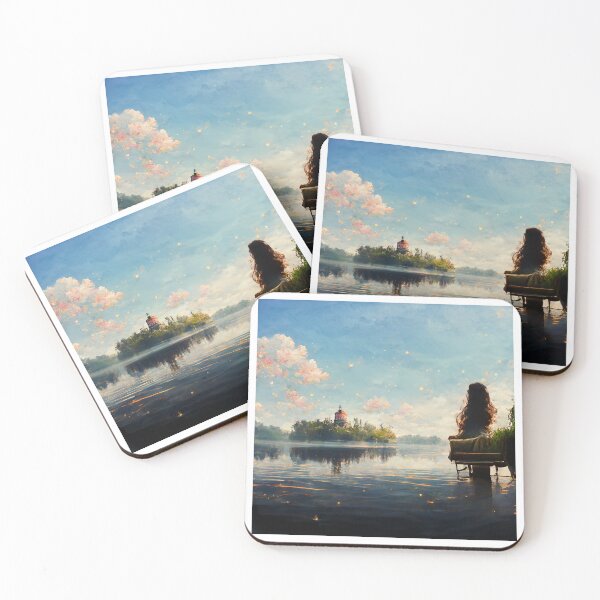 Item preview, Girl Thinking in a solitaire lake. designed and sold by jjds96.