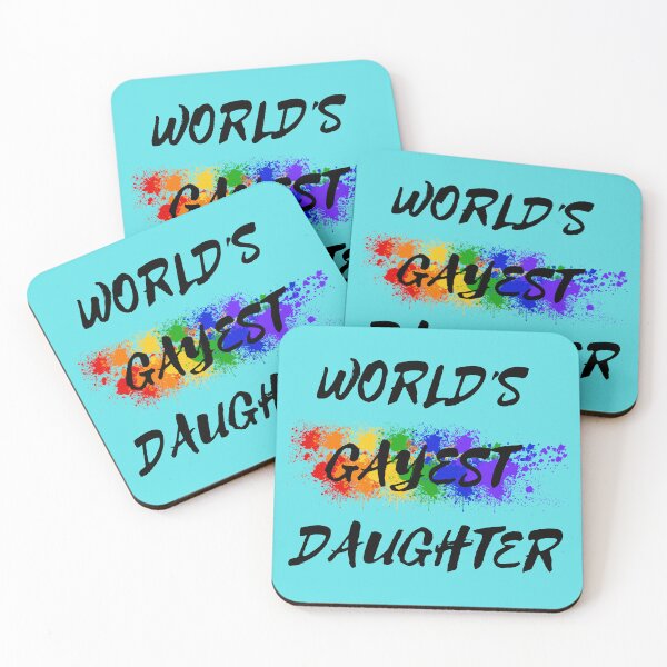 Item preview, World's Gayest Daughter Color Splash For Pride Month In Cyan designed and sold by LuckyKermit.