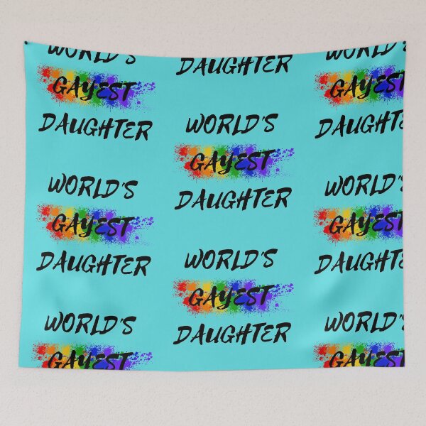 Item preview, World's Gayest Daughter Color Splash For Pride Month In Cyan designed and sold by LuckyKermit.