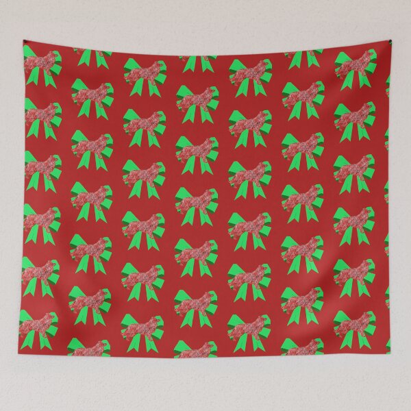 Item preview, Border Collie Red Christmas Dog Silhouette & Green Bow designed and sold by AMSonArt.