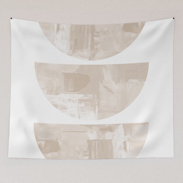 Item preview, Geometric Shapes Mid Century Modern Art in Beige designed and sold by ArticraftShop.
