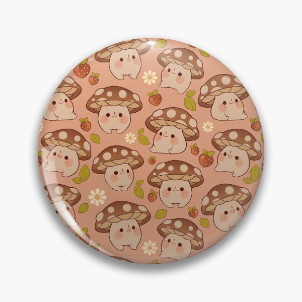 Item preview, Brown mushroom pattern with strawberries and daisy flowers pink designed and sold by Rihnlin.