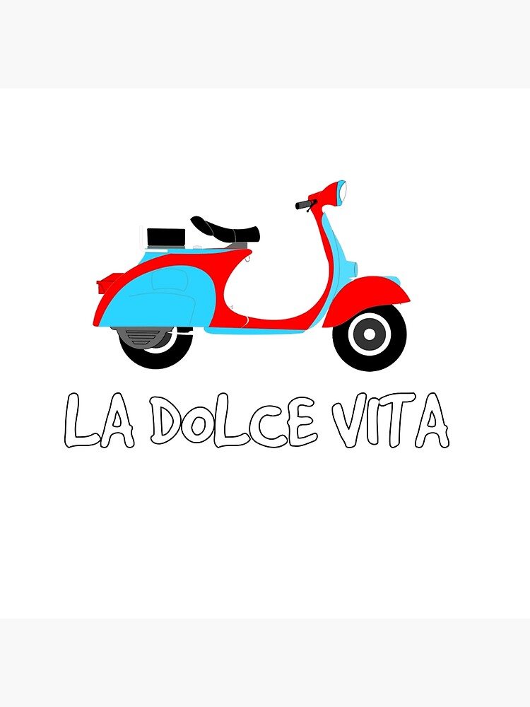 la-dolce-vita-life-is-sweet-on-a-scooter-logo-poster-for-sale-by