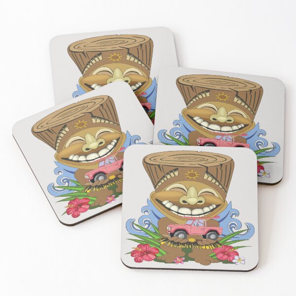 Item preview, Happy tiki is going out for some surfing designed and sold by Mirjam Griffioen.