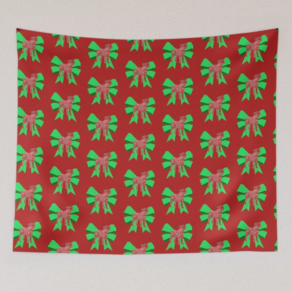 Item preview, Border Terrier Red Christmas Dog Silhouette & Green Bow designed and sold by AMSonArt.