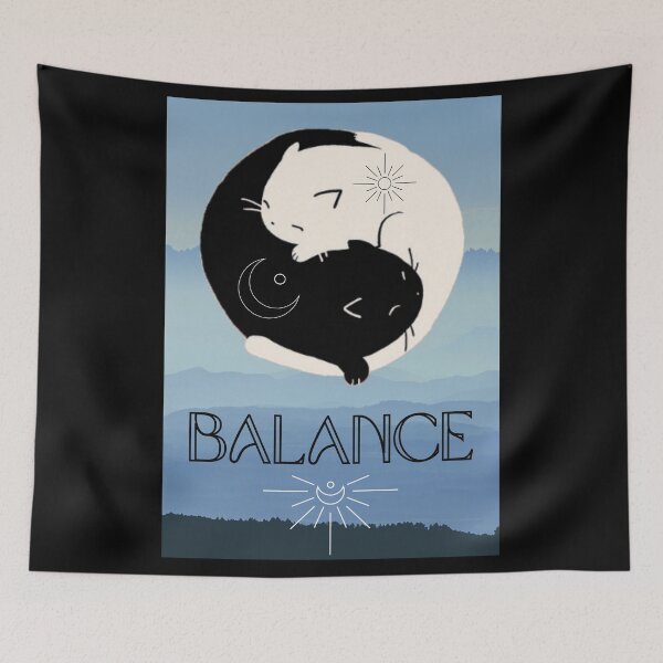 Item preview, Balance - Celestial Middle Way Cat Yin Yang designed and sold by Threadcraftian.