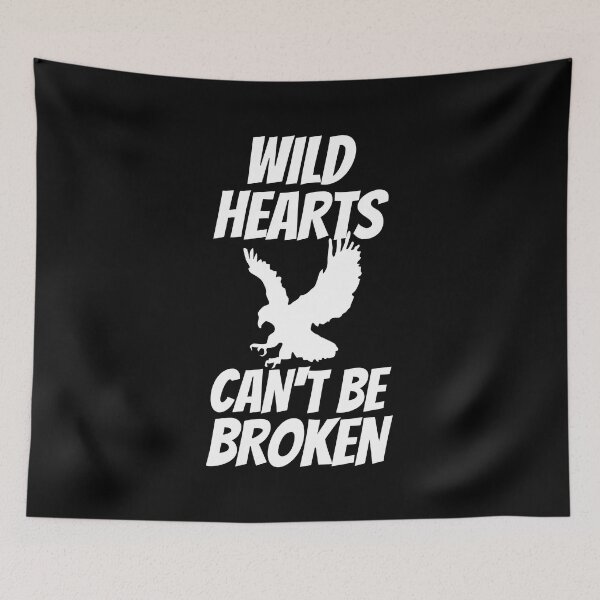 Item preview, Simple black and white motivational quote - Wild Heart can't be broken - flying eagle designed and sold by yoshra.