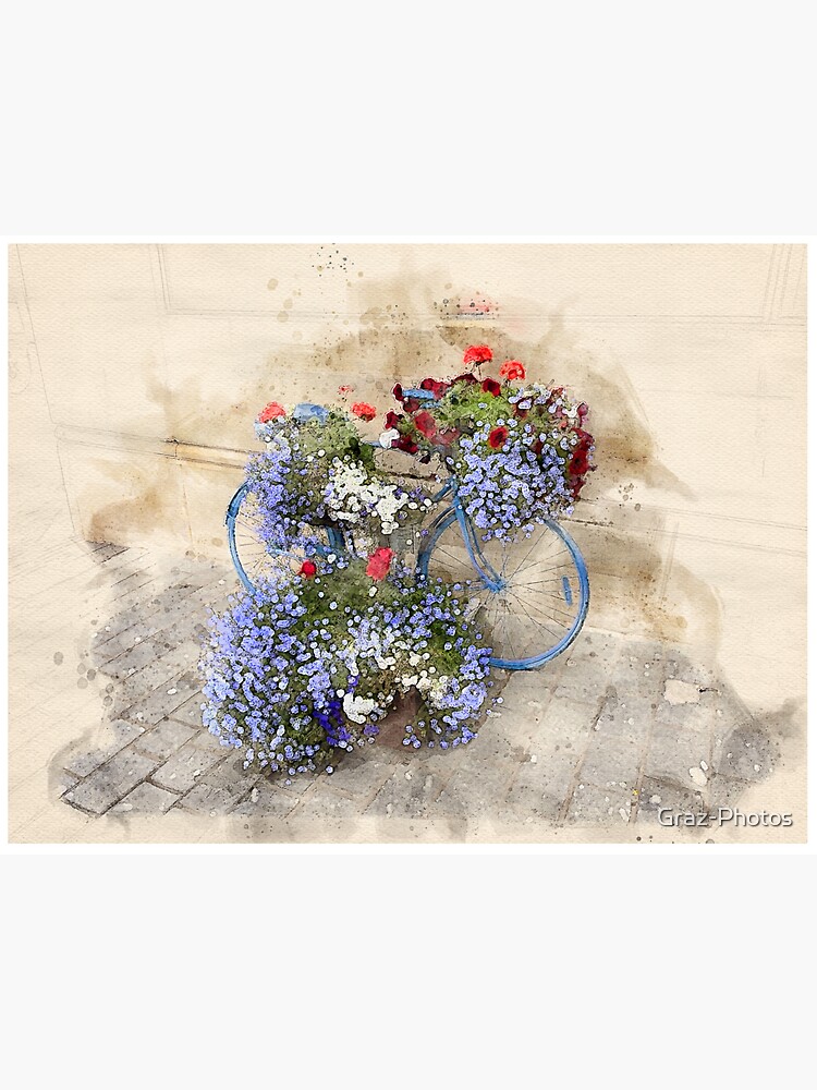 "Exeter bicycle flowers" Sticker for Sale by GrazPhotos Redbubble