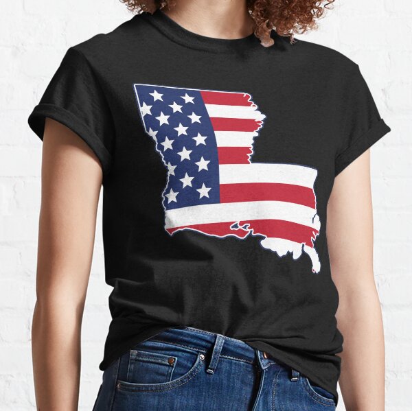 Alexandria Louisiana Skyline American Flag' Women's Premium T