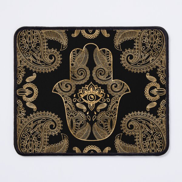 Item preview, Hamsa Hand Black and gold Ornament  designed and sold by k9printart.