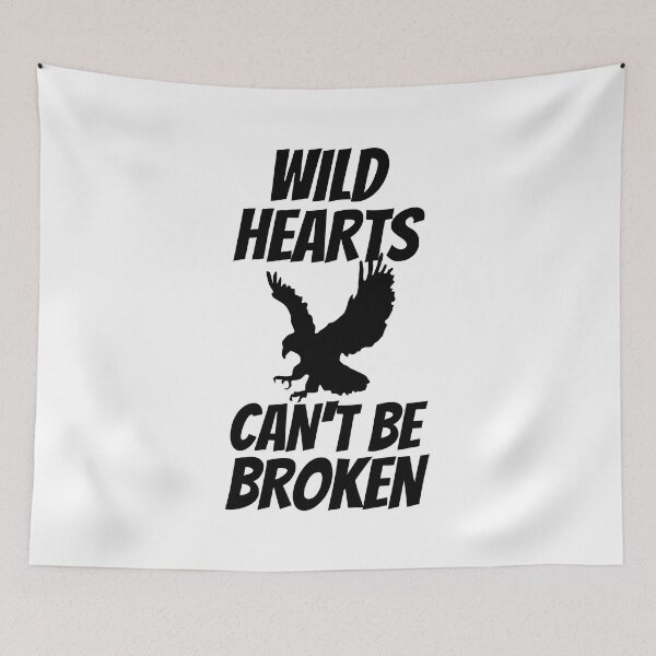 Item preview, Simple black and white motivational quote - Wild Heart can't be broken - flying eagle designed and sold by yoshra.