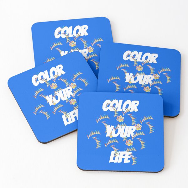 Item preview, Color your Life (blue) colored pencils - colorful pattern, some with lettering designed and sold by kikidu21.