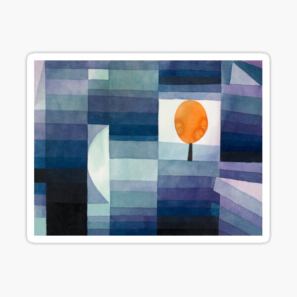 The Harbinger of Autumn abstract design by Paul Klee Sticker