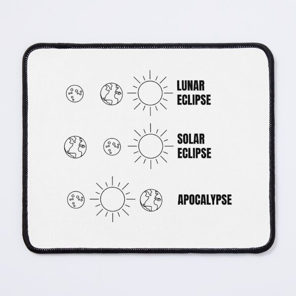 Item preview, Lunar Eclipse - Solar Eclipse - Apocalypse | Earth, Moon and Sun (BLACK DESIGN) designed and sold by EleannaInSpace.