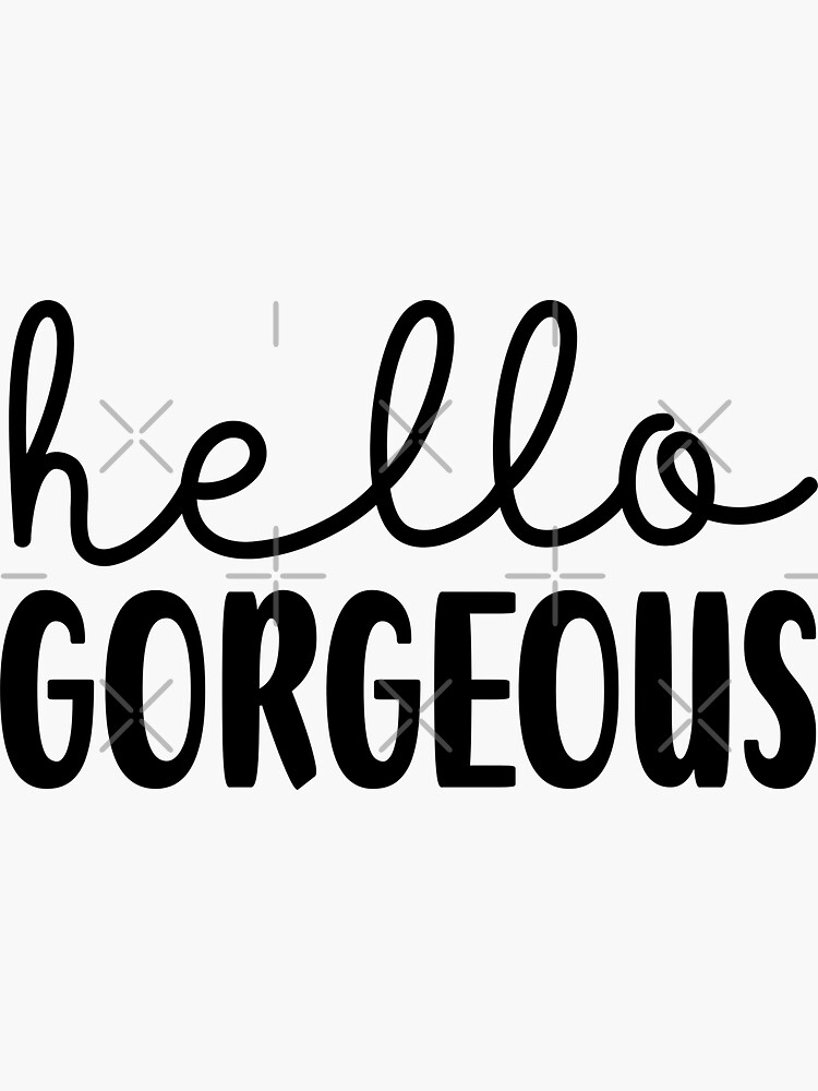 "Hello 4 Quote in Script Calligraphy Typography " Sticker