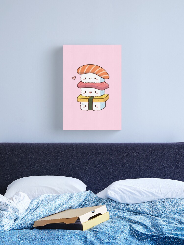Print for by Canvas Redbubble Cute rustydoodle Japanese Kawaii Sushi Food\