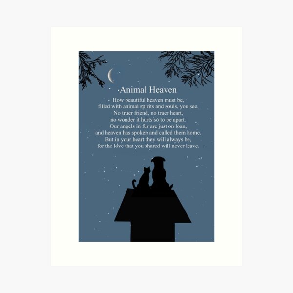 Artikel-Vorschau von Animal Heaven Pet Sympathy Memorial Spirituelles Himmelsgedicht, designt und verkauft von Stephanie Laird.