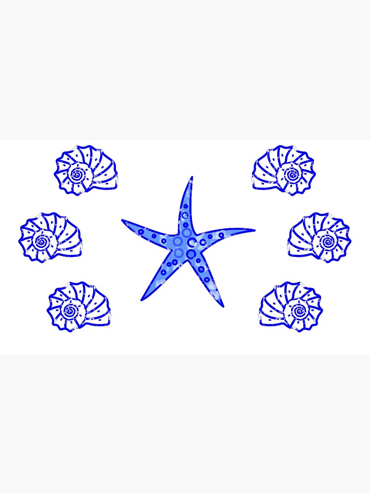 sea-star-and-sea-shells-poster-for-sale-by-veganguitarizm-redbubble