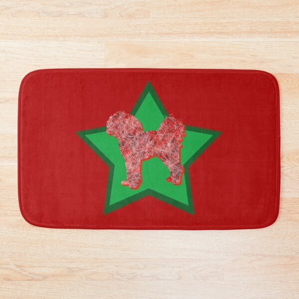 Item preview, Cavapoo Red Christmas Dog Silhouette & Green Star designed and sold by AMSonArt.