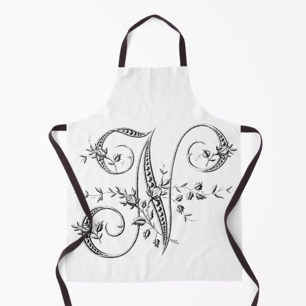 Item preview, Monogram Initial N Vintage French Rosebud Letter in Black designed and sold by artanlei.