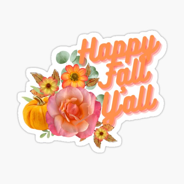 Item preview, Happy Fall Y'all Wordy Design with Flowers designed and sold by OByD.