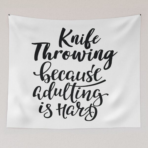 Item preview, Knife Throwing Because Adulting Is Hard designed and sold by WordsGamersUse.