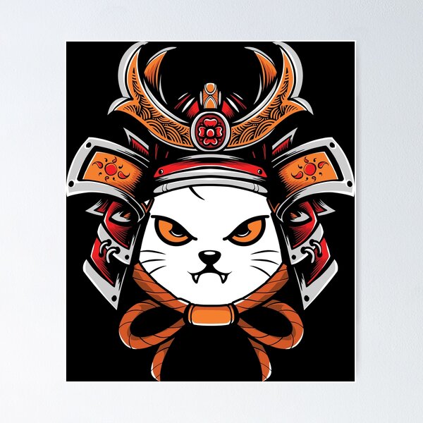 Item preview, Japanese Cat Samurai Warrior Mask designed and sold by ThisIsMugLife.