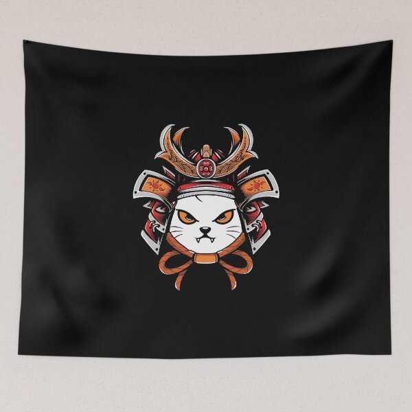 Item preview, Japanese Cat Samurai Warrior Mask designed and sold by ThisIsMugLife.