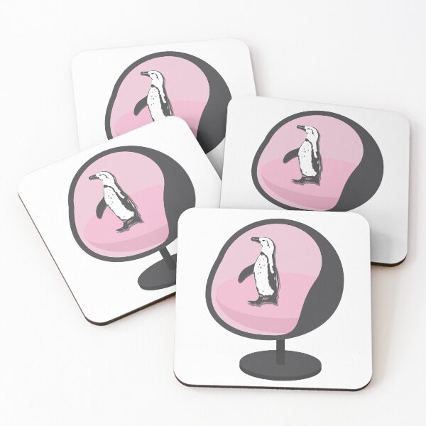Item preview, African Penguin Sitting on a Pink Retro Seventies Chair designed and sold by LisWilliams.