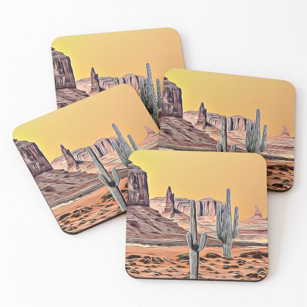 Item preview, Arizona Desert with Saguaro Cacti, Pop Art Style designed and sold by madtoyman.