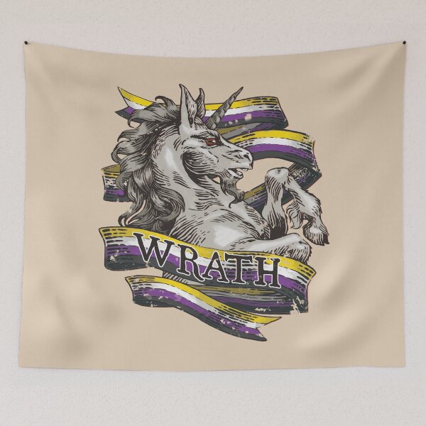 Item preview, Wrath Unicorn - Nonbinary Pride designed and sold by StillWinter.