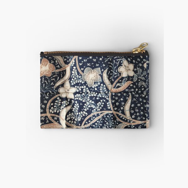 Artikelvorschau, Indonesien handgemachter handgezeichneter Batik-Tulis-Baumwollstoff Pastell-Marine-Blumen-Lasem entworfen und verkauft von Morcawork.