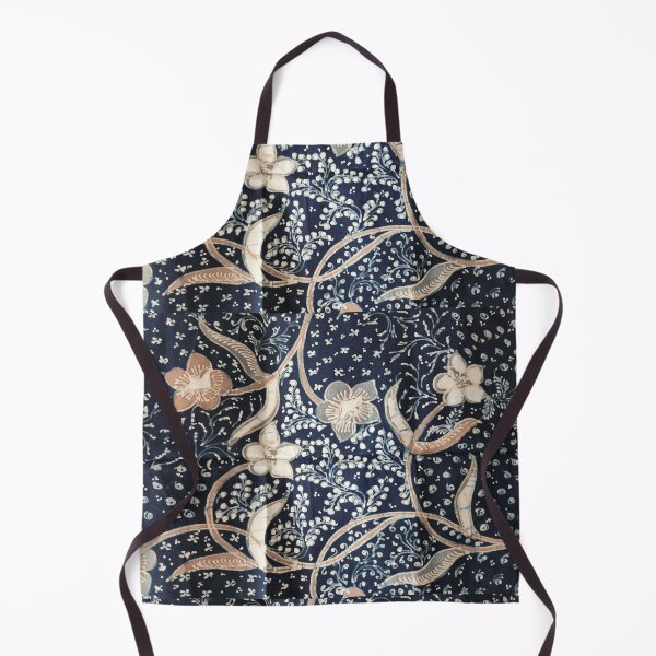 Item preview, Indonesia handmade hand-drawn batik tulis cotton fabric pastel navy floral Lasem designed and sold by Morcawork.