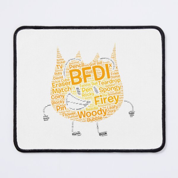 Item preview, BFDI Word Cloud Firey Shaped designed and sold by CharlesMohler85.