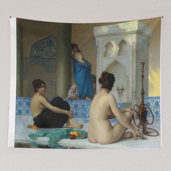 Item preview, Jean-Leon Gerome After the Bath (19th century) Figurative- Women  The Bath-Turkish Baths designed and sold by TeeARTHY.