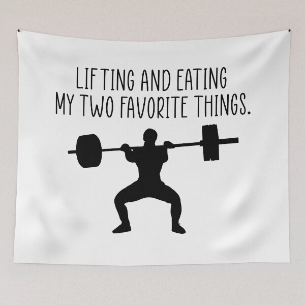 Item preview, Lifting and eating gym quote designed and sold by Ashtreemeadow.