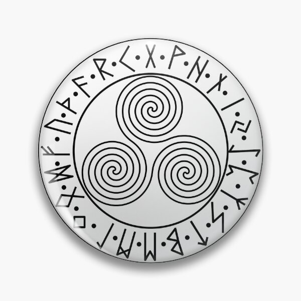 Item preview, Celtic Spiral Futhark Circle black designed and sold by AgeOfHeroes.