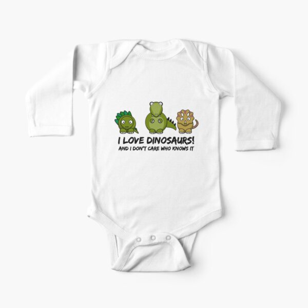 I Love Dinosaurs Long Sleeve Baby One-Piece