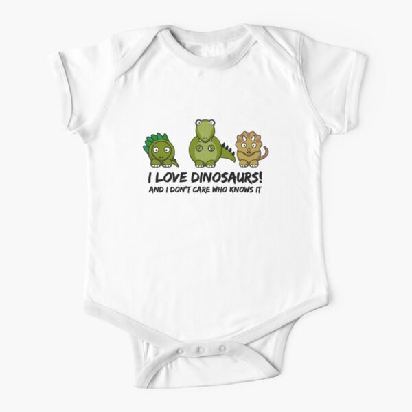 I Love Dinosaurs Short Sleeve Baby One-Piece