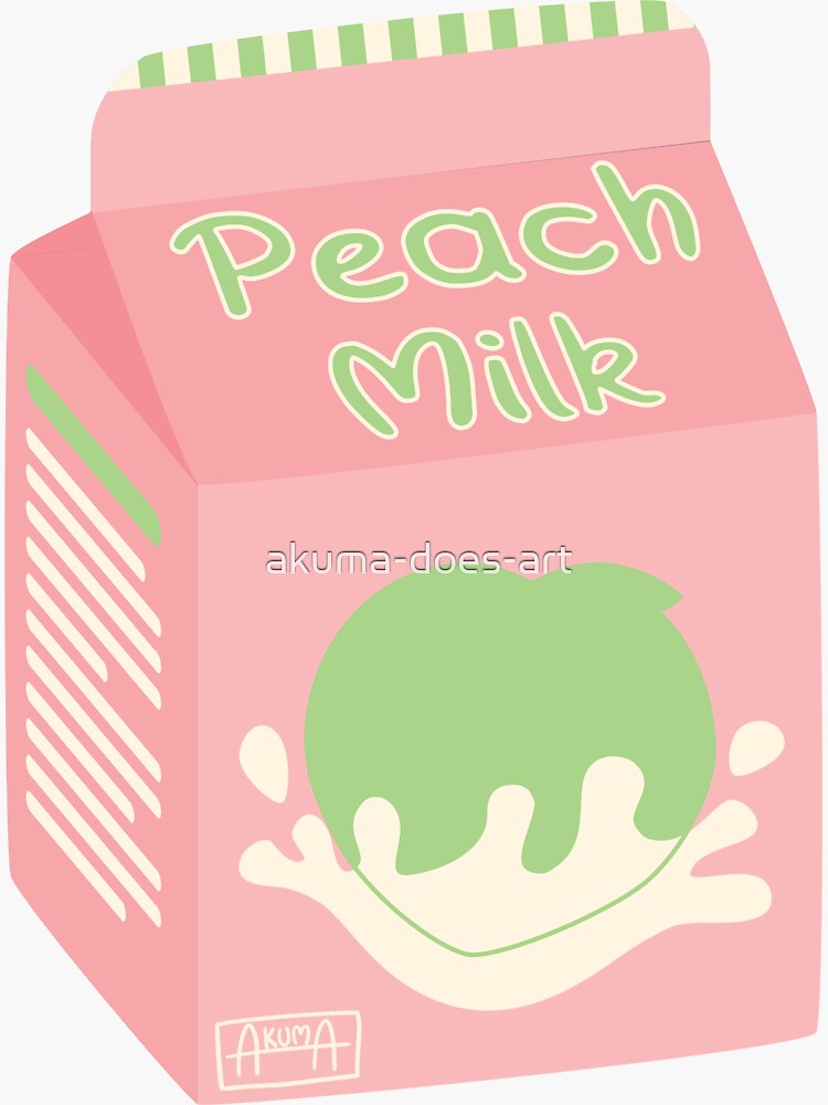 Peach Milk Carton Sticker For Sale By Akuma Does Art Redbubble