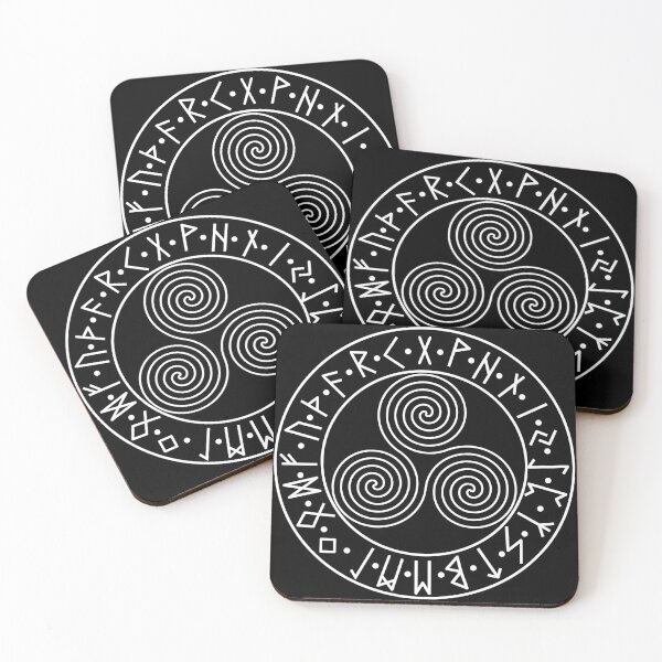 Item preview, Celtic Spiral Futhark Circle white designed and sold by AgeOfHeroes.