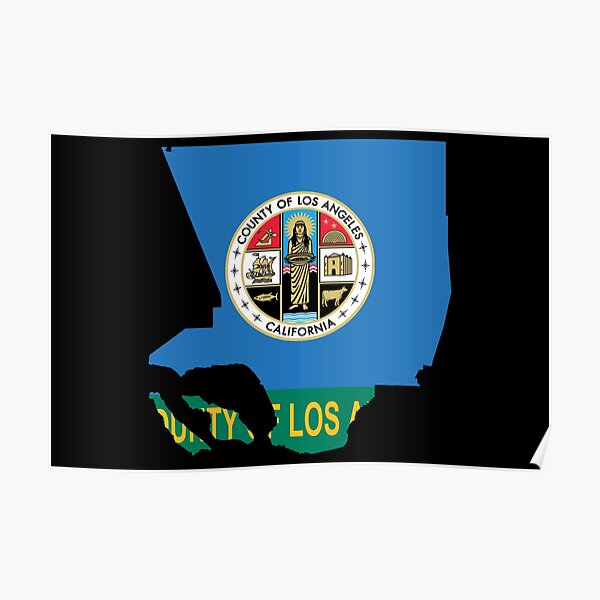 "Flag map of Los Angeles County, California, USA" Poster for Sale by mo91 Redbubble