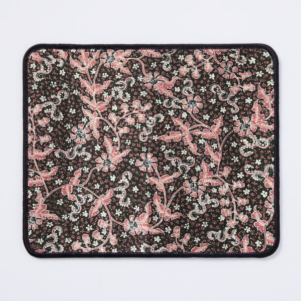 Item preview, Indonesia hand-drawn batik tulis fabric red black floral plants Lasem designed and sold by Morcawork.